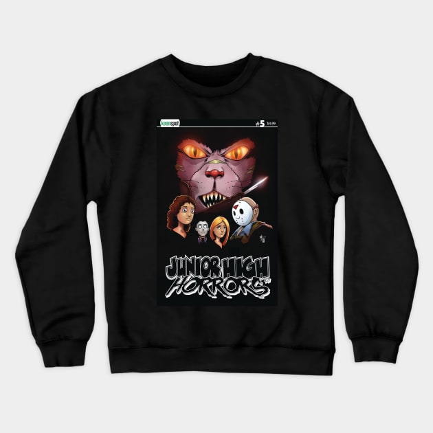 Junior High Horrors 5 Scream parody Crewneck Sweatshirt by Eric L Kent